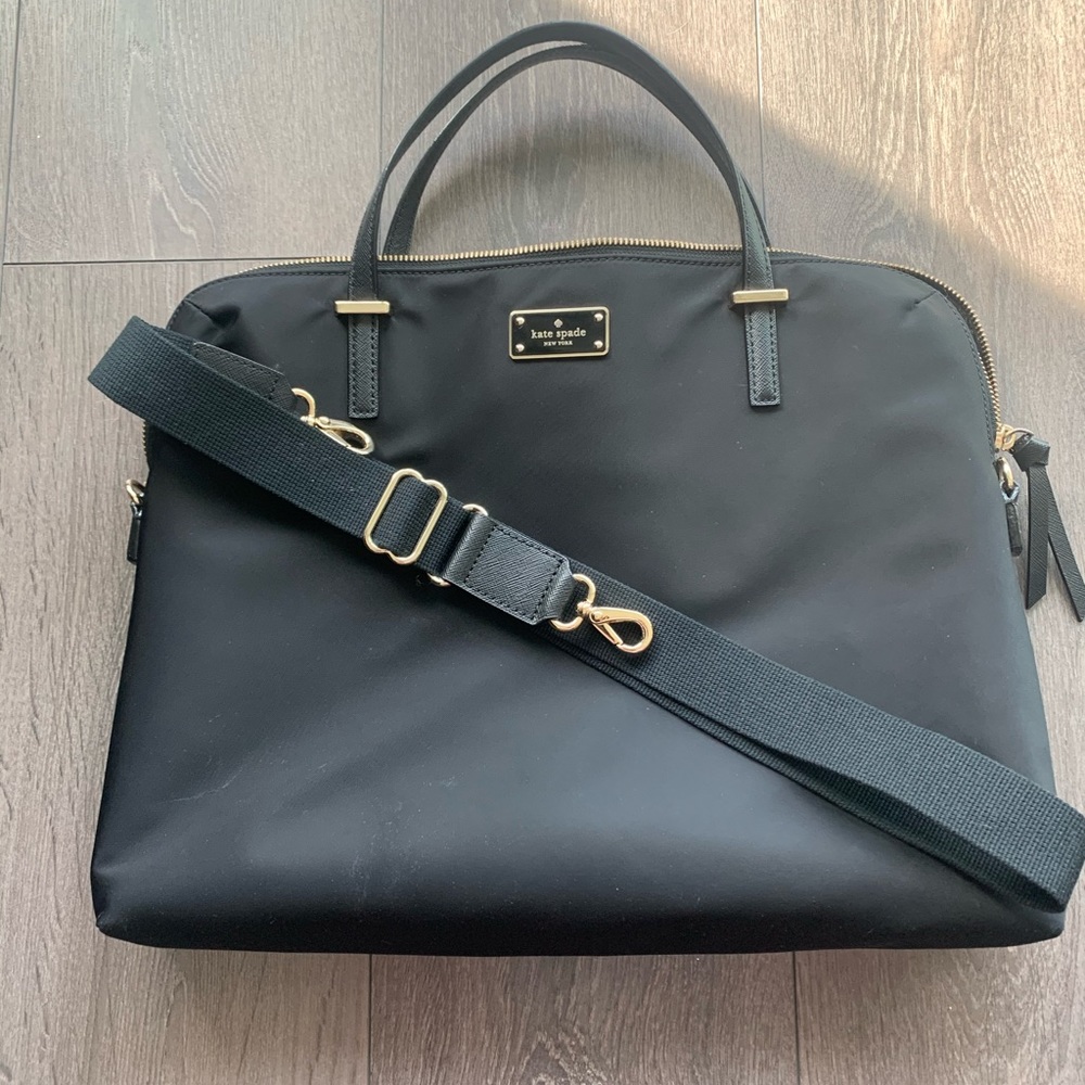 KATE SPADE-BLACK LAPTOP BAG
